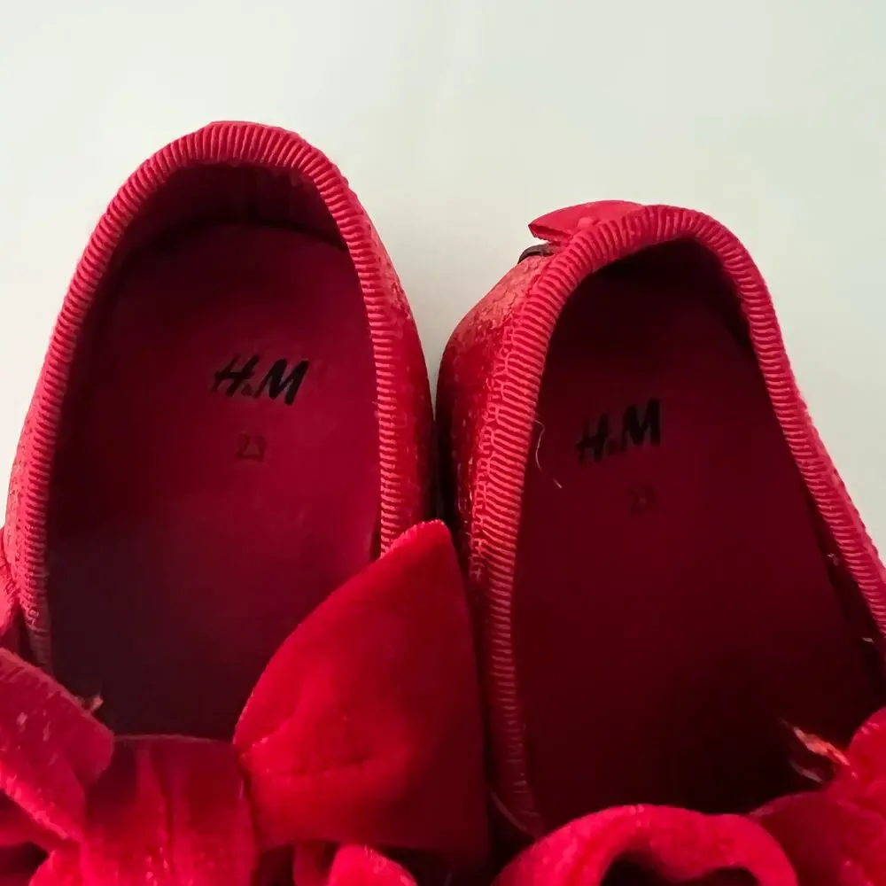 H&M red sparkly flats